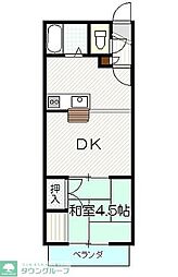 クロノス東松山 2階1DKの間取り