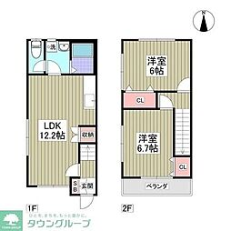 レディアンス太田 103 1階2DKの間取り