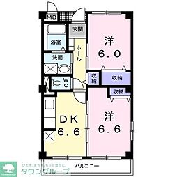 モルティ 2DKの間取図画像