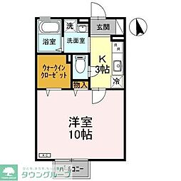 グランドソレイユ 1Kの間取図画像