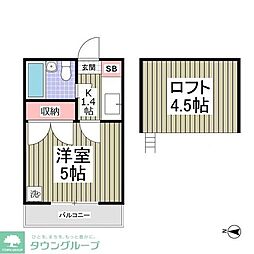 トレニア 1Kの間取図画像