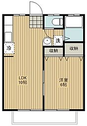 シャトレ上柴 1LDKの間取図画像