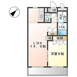 クオリティハウスリンドウ 1LDKの間取図画像