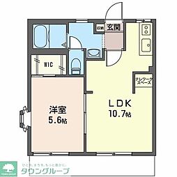 パールハイツ2 1LDKの間取図画像