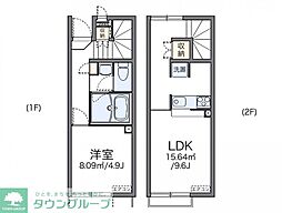 レオネクストコクメイハイツT 1LDKの間取図画像