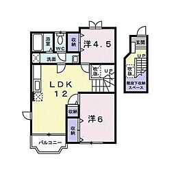 ペイトン・プレイスA 2LDKの間取図画像