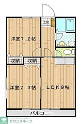 ライオンズハイツ2号館 2LDKの間取図画像