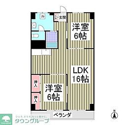 坂口コーポ 2DKの間取図画像