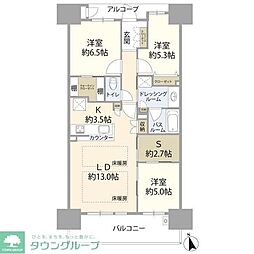 サーパス熊谷銀座セントマークス 3SLDKの間取図画像