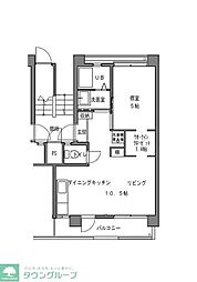 熊谷団地4 2DKの間取図画像