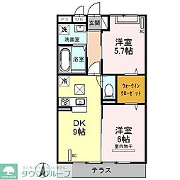 アネックス曙町 2DKの間取図画像