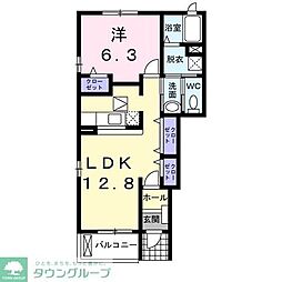 カーサフェリーチェA 1LDKの間取図画像