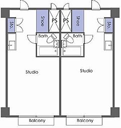 あるゾウパレス沢口町 ワンルームの間取図画像