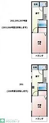 サニーテラス美原町 1Kの間取図画像