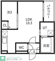 東松山市幸町アパート 1LDKの間取図画像