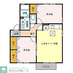 グレイスコートA 2LDKの間取図画像