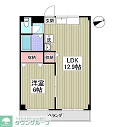 ニューヴィレッジ 1Kの間取図画像
