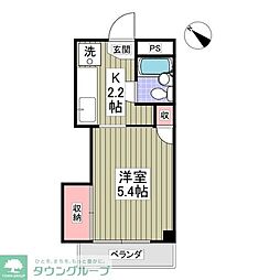 ラデヴィーナ鴻巣2 1Kの間取図画像