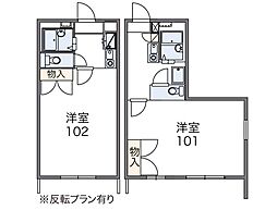 レオパレスゴールドレジデンスY&Y 1Kの間取図画像