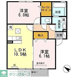 コーエイハイム 2LDKの間取図画像