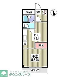 館林ガーデンヒルズ 1Kの間取図画像