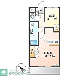 モーツァルト 1LDKの間取図画像