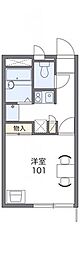 レオパレスJINBA 1Kの間取図画像
