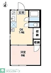 スウィング原島 1DKの間取図画像