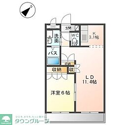 クオリティハウスリンドウ 1LDKの間取図画像