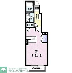 ヒルサイドガーデンA ワンルームの間取図画像