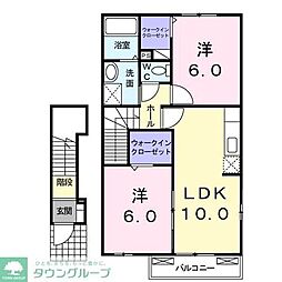 アンカンシエル1 2LDKの間取図画像
