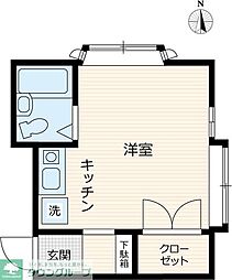 サヅカハイツ ワンルームの間取図画像
