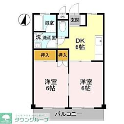 サンピア町田 2DKの間取図画像