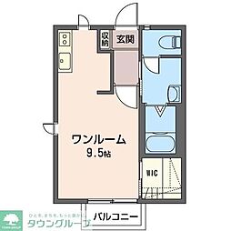 アクシスA棟 ワンルームの間取図画像