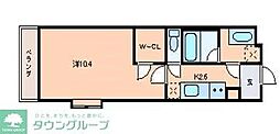 グランシェーヌ 1Kの間取図画像