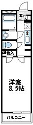 クレイノメゾン東橋本 1Kの間取図画像