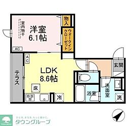 ヴェルレガーロ 1LDKの間取図画像