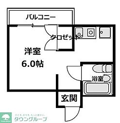 センターコア高尾 ワンルームの間取図画像
