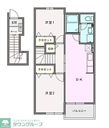 エトワール1 2LDKの間取図画像