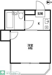 グランドハイツ八王子 1Kの間取図画像