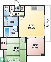 アーバンコート佐藤 1LDKの間取図画像