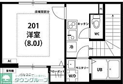 リブリ・南平 1Kの間取図画像