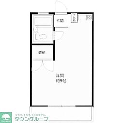タウンハイツ初沢 ワンルームの間取図画像