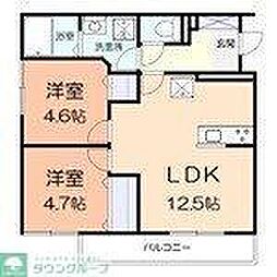 ボナールV 2LDKの間取図画像