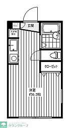 コーポエンジュ3 ワンルームの間取図画像