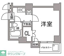 コアハイム八王子 1Kの間取図画像