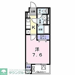 スターノースシャイン 1Kの間取図画像