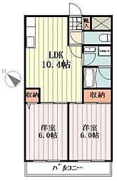 メゾンエトワル 2LDKの間取図画像