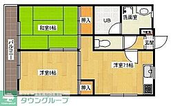 サンハイムE3 2DKの間取図画像