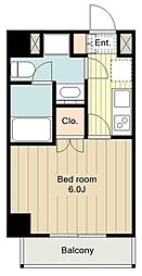 プレセダンヒルズ八王子 2階1Kの間取り